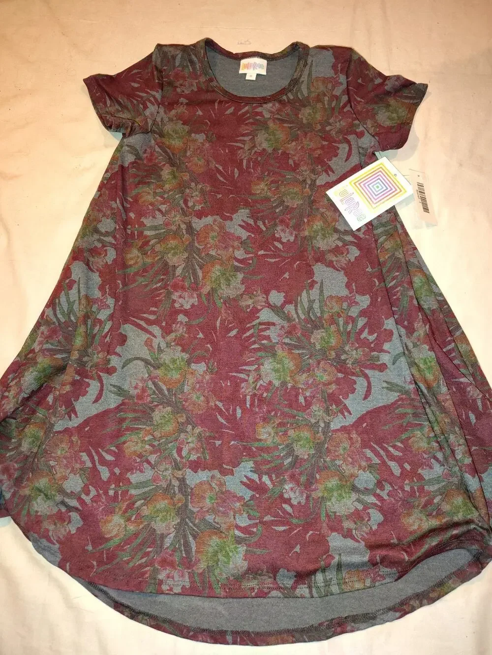 LuLaRoe Kids Scarlett Dress Size 8 NWT Dark Floral Pattern NEW